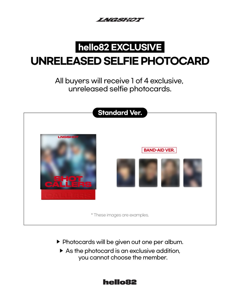 hello82shop's tweet image. [📢] LNGSHOT ONLINE LUCKY DRAW EVENT
LNGSHOT - EP [SHOT CALLERS]

🎁 hello82 Exclusive selfie photocard (1 random of 4)
🗓️ Entry Period:  ~ 1/12, 12PM KST
🔗 bit.ly/LNGSHOT_SHOTCA…

@LNGSHOT4sho
#LNGSHOT #롱샷 #SHOTCALLERS #hello82