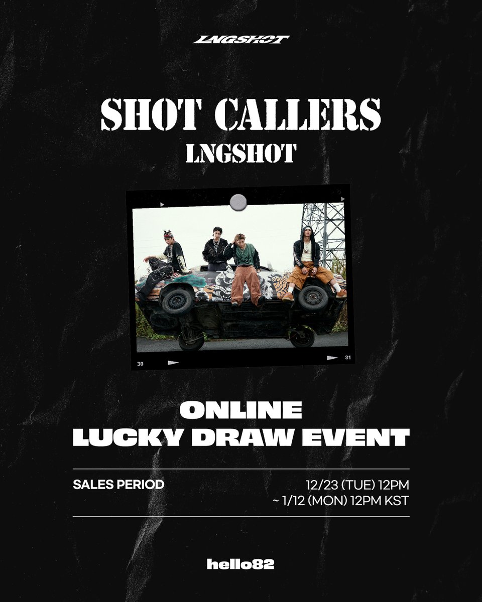 hello82shop's tweet image. [📢] LNGSHOT ONLINE LUCKY DRAW EVENT
LNGSHOT - EP [SHOT CALLERS]

🎁 hello82 Exclusive selfie photocard (1 random of 4)
🗓️ Entry Period:  ~ 1/12, 12PM KST
🔗 bit.ly/LNGSHOT_SHOTCA…

@LNGSHOT4sho
#LNGSHOT #롱샷 #SHOTCALLERS #hello82