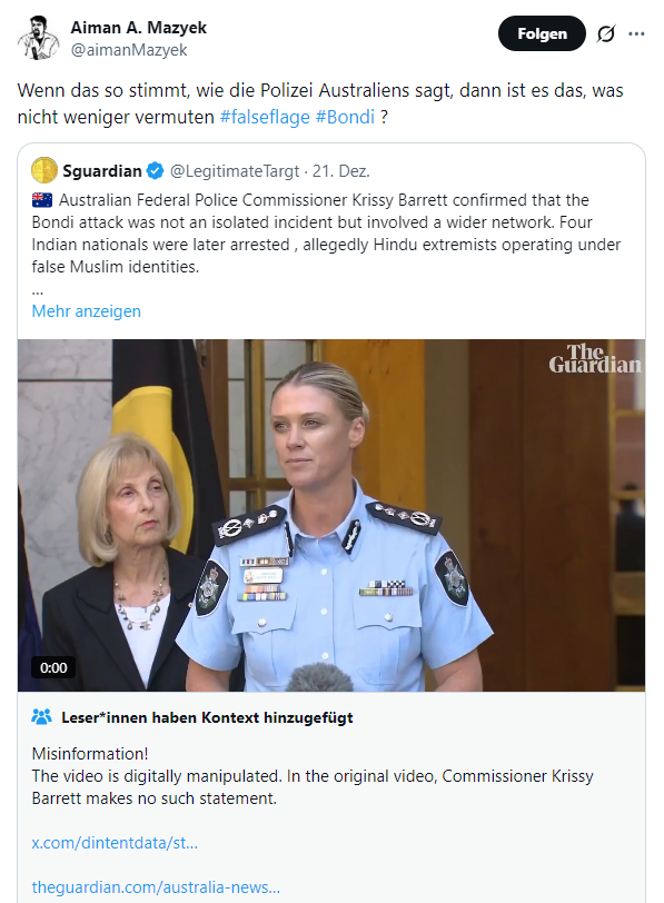 Arnd_Diringer's tweet photo. #CommunityNotes: "Misinformation"
Aiman A. Mazyek, ehem. Vorsitzender des Zentralrats der Muslime: "Wenn das so stimmt..., dann ist es das, was nicht weniger (sic!) vermuten #falseflage"
🙄🙄🙄 https://t.co/tU5G9e564K