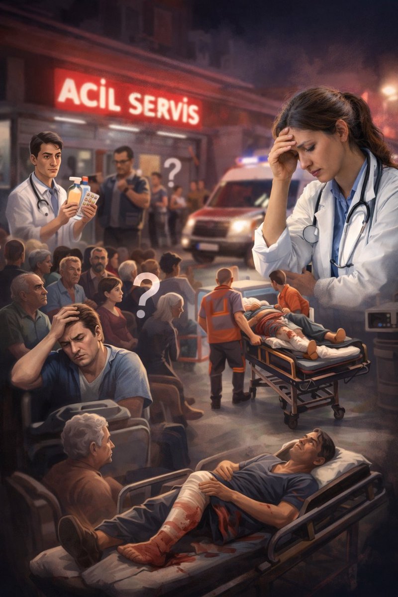 Acil servisler hayat kurtarmak için vardır; gündüz gidilmeyen polikliniklerin yerine gidilen, reçete yazdırmak, günlerdir hatta haftalardır süren hafif şikâyetler için değil. Uykusuzlukla, stresle, yoğun baskı altında çalışan sağlık emekçileri; her dakika zamanla yarışan hastalar