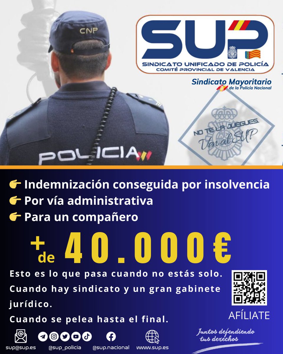 💪 Cuando no estás solo, se llega hasta el final
👉 Indemnización conseguida por insolvencia
👉 Por vía administrativa
👉 Para un compañero
💰 Más de 40.000 €
Esto es lo que pasa cuando hay sindicato, compromiso y un gran gabinete jurídico detrás.
Defendiendo a cada compañero.
