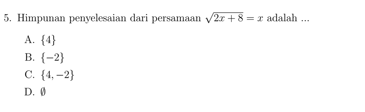 nakamatika's tweet image. Latihan UTBK SNBT 2026 
Pengetahuan Kuantitatif  

Persamaan bentuk akar.
cluenya hati-hati.