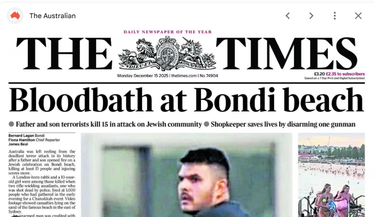 🚨 BREAKING | SYDNEY HANUKKAH MASSACRE — NEW DETAILS

New details have emerged about the terror attack at Bondi Beach during the first night of Hanukkah:
• The terrorists threw four explosive devices into the crowd
• Three pipe bombs + one device disguised as a tennis ball
•
