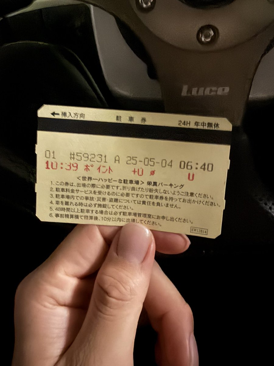 バイザー刺さってんの何かと思ったら5月のフェスの駐車券やった