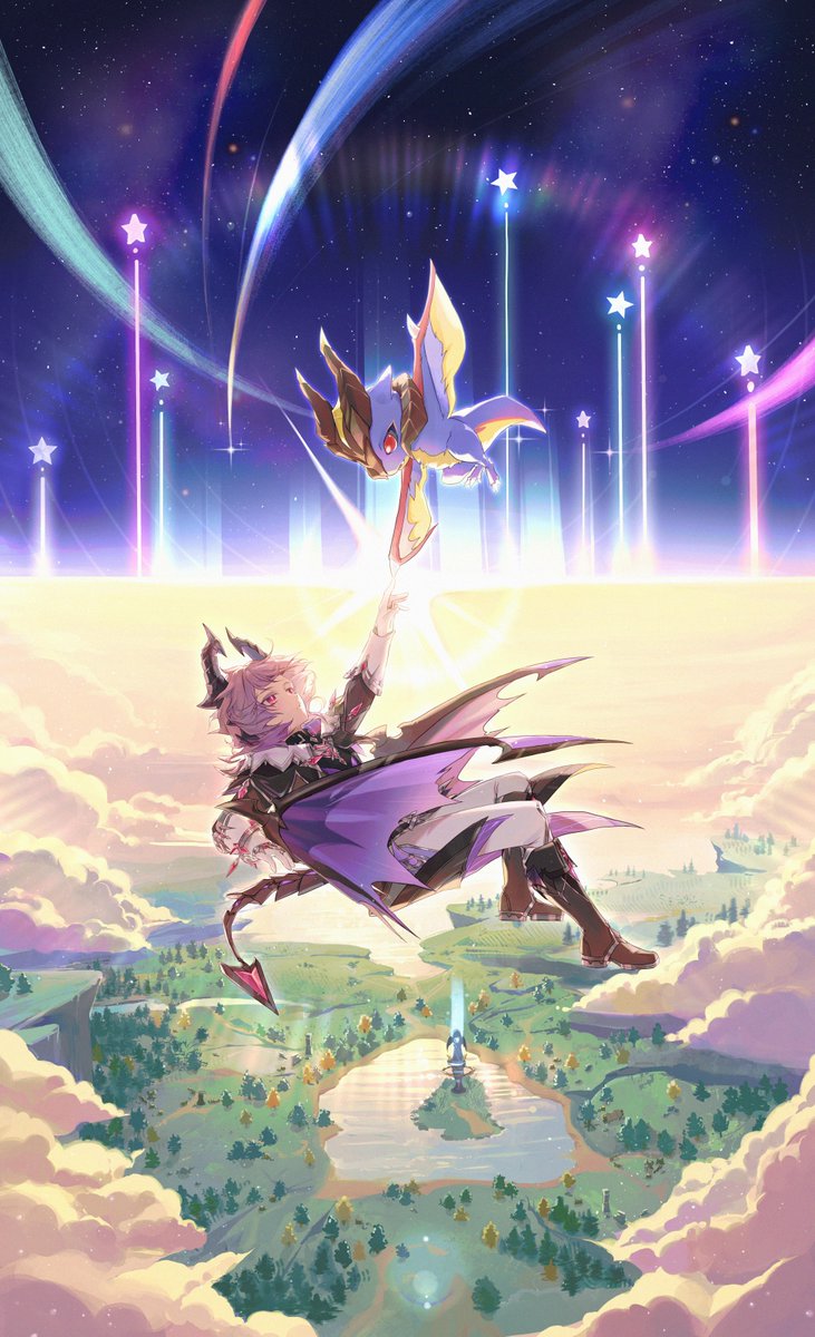 "Born from ink, he soars among the stars."
#Durin #GinshinImpact 

The Event Wish of our cutie pie is about to end!
Has your Durin come home yet?