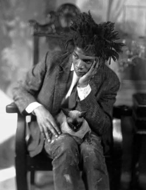 BlkHistStudies's tweet image. Jean-Michel Basquiat 
photographed by James Van Der Zee, 
[1982]