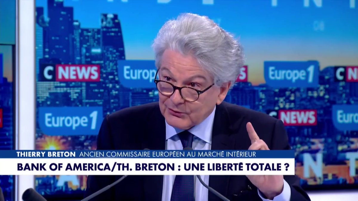 "Je participe au Conseil de la Bank of America pour faire valoir la parole de la France et de l'Europe" assure @ThierryBreton #LaGrandeInterview #Europe1 