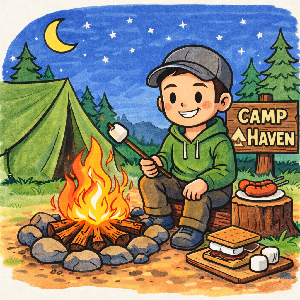 Superairdrop9's tweet image. Just finished my Campfire Cooking scene! 🫎 Sitting by the cozy campfire roasting marshmallows and hot dogs. Love the community vibes in Camp Haven and sharing creative moments with fellow campers! @DataHaven_xyz #CampHaven #CreativeQuests