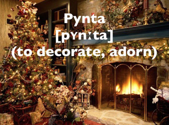 SpeakSwedish's tweet photo. #Swedish word of the day: #Pynta (to decorate, to adorn) is an obsession in many homes during the holiday season. Also called #julpynta when it comes to Christmas decorations. And, it's slang for "Paying" (mostly used in Stockholm). https://t.co/LcrmlsVyVF