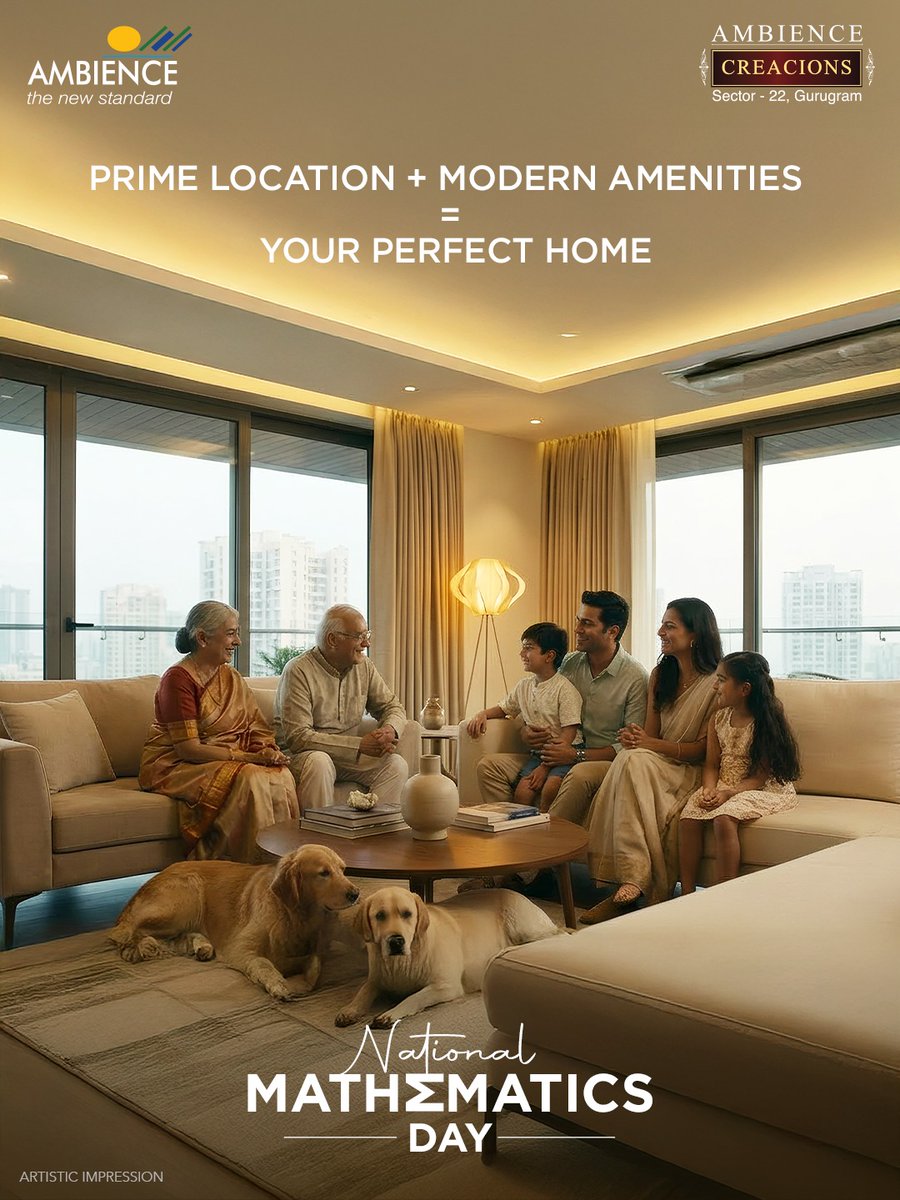 The final stretch to perfection is measured in details. At Ambience Creacions, we’ve calculated the perfect formula of location and luxury, so you can focus on what truly adds up: family.

#NationalMathematicsDay #AmbienceCreacions #TheFinalStretch #AmbienceGroup