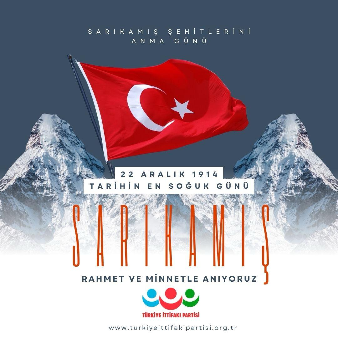 SARIKAMIŞ ŞEHİTLERİMİZİ RAHMET VE MİNNETLE ANIYORUZ

22 Aralık 1914… Tarihin her satırında cesaretin, fedakârlığın ve vatan aşkının izlerini taşıyan bir gün… Sarıkamış Harekâtı, Türk milletinin varoluş mücadelesinde Vatan, Millet, Bayrak ve Hürriyet gibi kutsal değerler uğruna