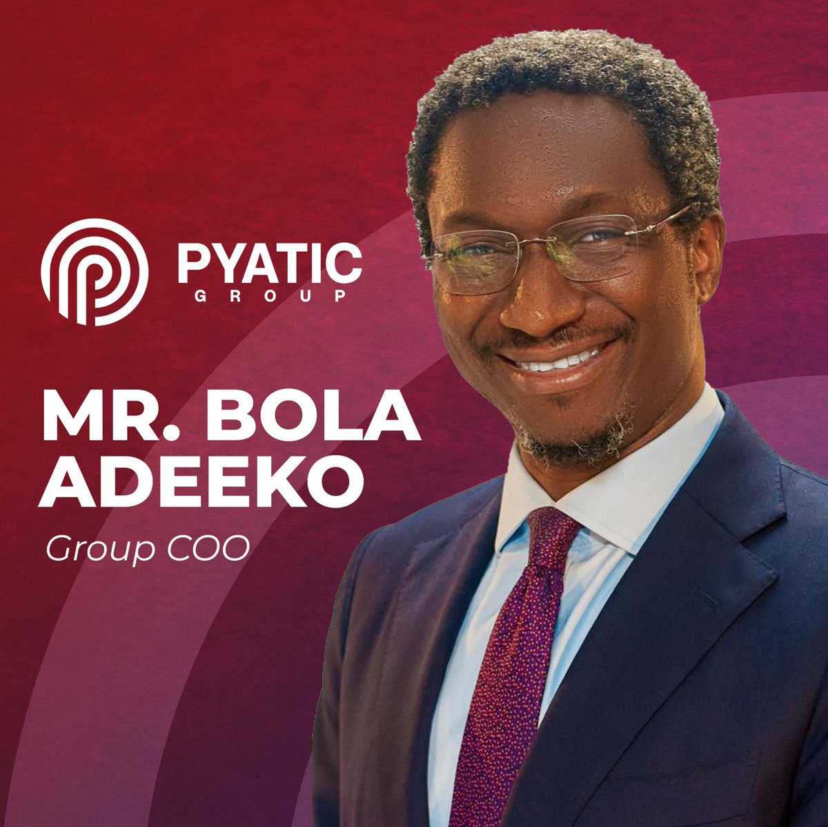 PyaticGroupltd's tweet image. Pyatic's New Chapter Begins with the wealth of experience and charismatic leadership of the Group COO, Mr. Bola Adeeko

Let's Build Industries, Power Economies, and Transform Lives together!

#ThePyaticGroup
#NewChapterBegins