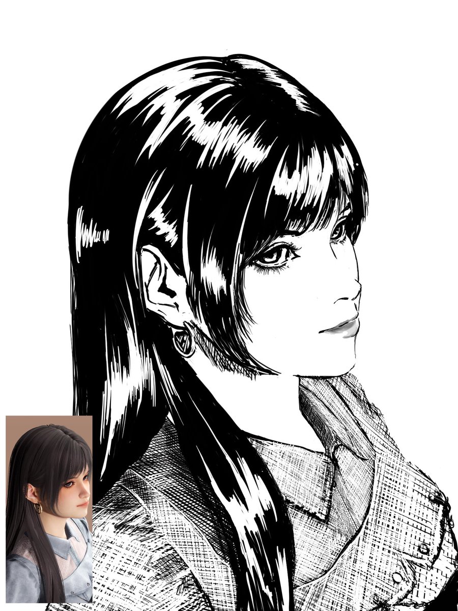 releasedfran's tweet image. Made a line art manga study with my MC. :&amp;gt;

#LoveandDeepspace #lads