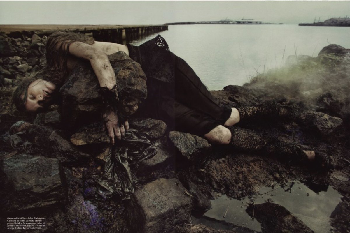 mudled's tweet image. Water &amp;amp; Oil // Steven Meisel