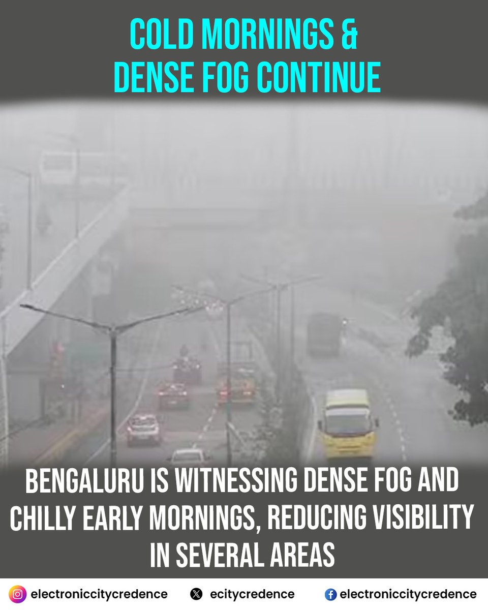 ecitycredence's tweet image. ❄️ Dense fog &amp;amp; colder mornings continue across the city.
Low visibility during early hours — drive with caution.
#WeatherAlert #FogUpdate #Benga