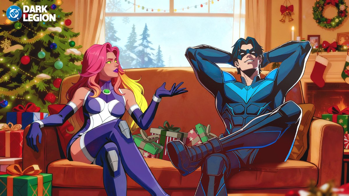 DCDarkLegion's tweet image. Fire meets night — and sparks fly. ✨

Download the DC: Dark Legion Starfire &amp;amp; Nightwing holiday wallpaper to your screen!