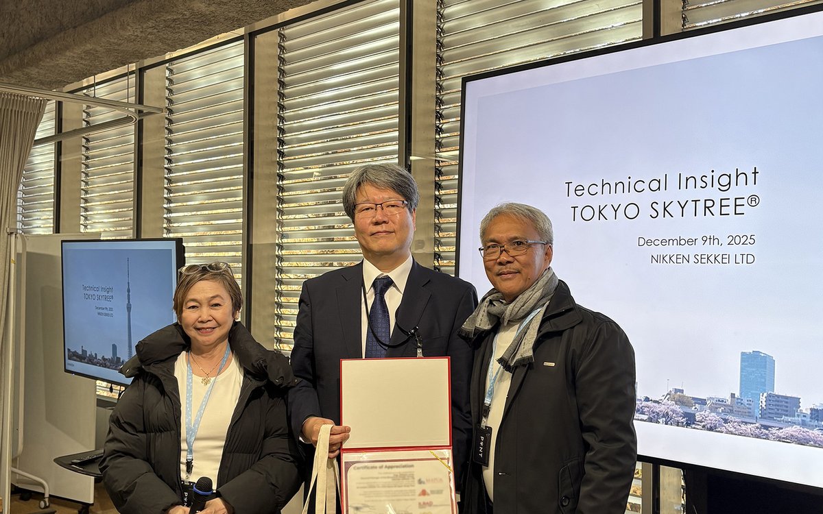 Nikken_Global's tweet image. Nikken Sekkei hosted Mapua University (@MapuaUniv) students for a lecture on Japanese #structuralengineering and disaster-resilient #design, featuring insights on Tokyo Skytree. Structural #Design Group GM Kohei Shintani led the session.
Learn more: tinyurl.com/4xdksdm5