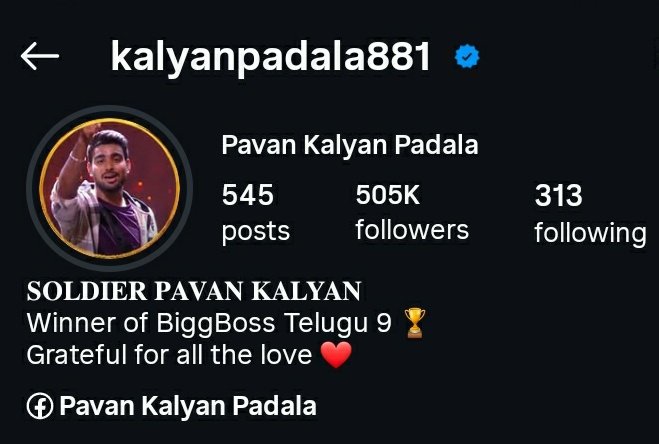 Mounika073's tweet photo. Less than 12 hrs Kalyan got 120k+ followers🥺❤❤
Idhi ra Genuine love antey😭
Idhi ra mana Telugodu range antey😎🔥So Proud of you my boy #KalyanPadala🧿🧿🥳🥳💃💃❤❤
Before AP - 100 Followers
After BB - 500k followers😌😌👏👏

#BiggBossTelugu9 https://t.co/4OOrkLjDuR