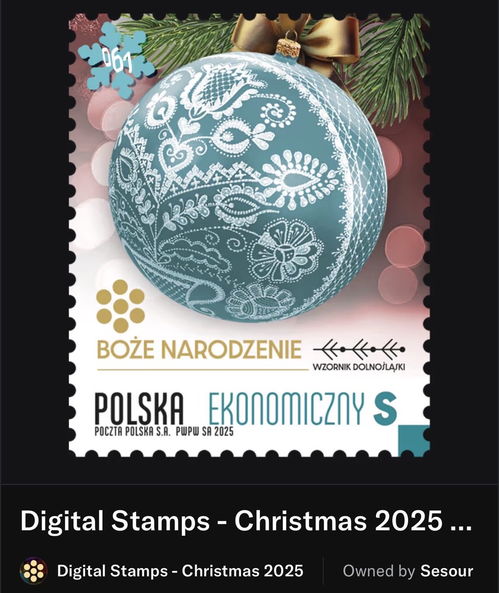 The 'Christmas 2025' Collection is a limited series of #DigitalStamp editions issued by <a href="/PocztaPolska/">PocztaPolska</a> based on the festive stamp issue 'Christmas 2025'. It includes 110 complete sets, each with three numbered tokens corresponding to the three traditional stamps in the issue,