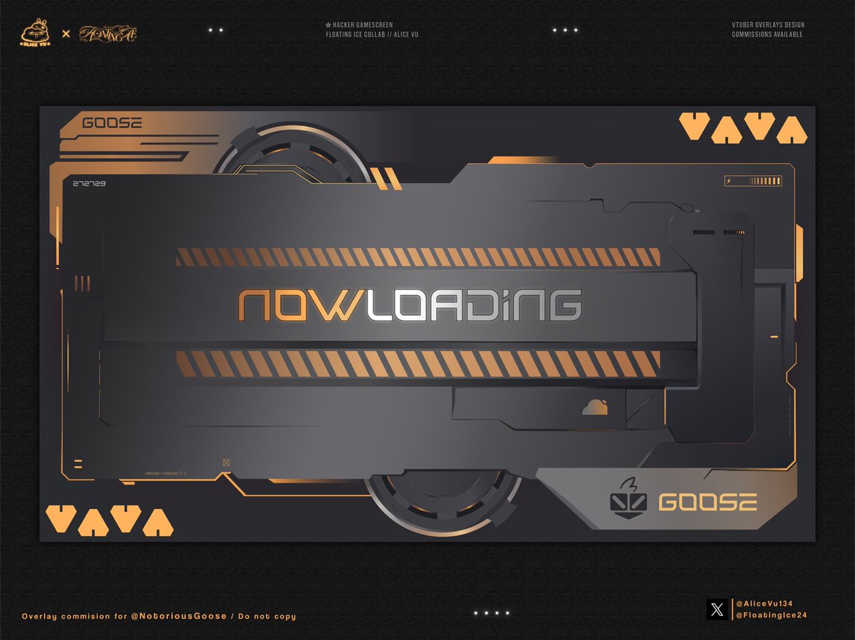 FloatingIce24's tweet image. ✦ VTuber Chatscreen/NowLoading Design 🤖 Cyberpunk Theme  
Collab with @AliceVu134 for @NotoriousGoose
  
✦ Thanks for choosing me! Had a great time designing this 🦾  

✦ DM me on X or email for commissions (website coming soon 🥳)