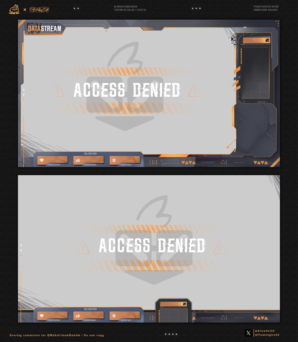 FloatingIce24's tweet image. ✦ VTuber Chatscreen/NowLoading Design 🤖 Cyberpunk Theme  
Collab with @AliceVu134 for @NotoriousGoose
  
✦ Thanks for choosing me! Had a great time designing this 🦾  

✦ DM me on X or email for commissions (website coming soon 🥳)