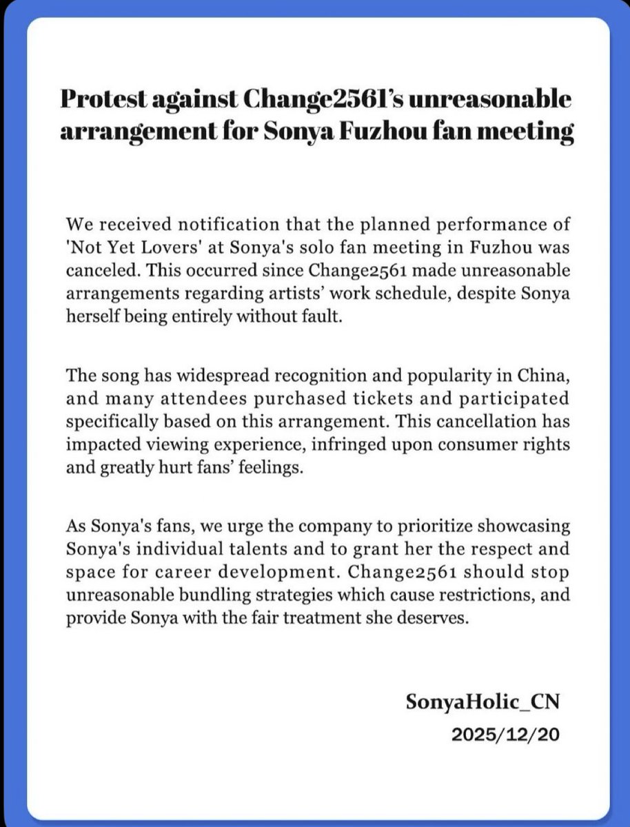 LMSYsAtty's tweet photo. #LMSY #ลูกหมีซอนญ่า  #LMlookmhee  #SonyaSaranphat  #SonyaSarann  

@SonyaHolic_CN  MUST  apologize to Lookmhee and to  @CHANGEARTIST_ /@change2561  for all the trouble they have caused them and in additions they  should ask their own followers to stop harassing Lookmhee. 

This is imperative since  Lookmhee has been attacked non stop  in all her socials right after @SonyaHolic_CN  posted  their vitriolic and divisive memo. 

“Misunderstanding” or not,  @SonyaHolic_CN made The CONSCIOUS  CHOICE TO ANTAGONIZE Change and Lookmhee while shielding themselves behind a false concern for what they claim to be unfair treatment against Sonya.

If @SonyaHolic_CN’s actions are found to be  malicious in nature, and considering  the fact that their irresponsible behavior  have already caused and continue to cause considerable damage to Lookmhee’s reputation and Livelihood, legal actions MUST  be taken against them  by @CHANGEARTIST_  and against all those who have also been directly and indirectly inciting hatred against the Artist and the company they work for.  

—————-
Dear admins of SH
Not only are you airport Sasaengs, now you’ve upgraded to slandering people; and this is all because in your delusion,  you  think you know what’s best for Sonya when you clearly don’t .

Sonya knows what’s best for Sonya, Sonya is where she WANTS to be and  WHO she wants to be with. The only ones getting in the way of her success is YOU 

So kindly back off …