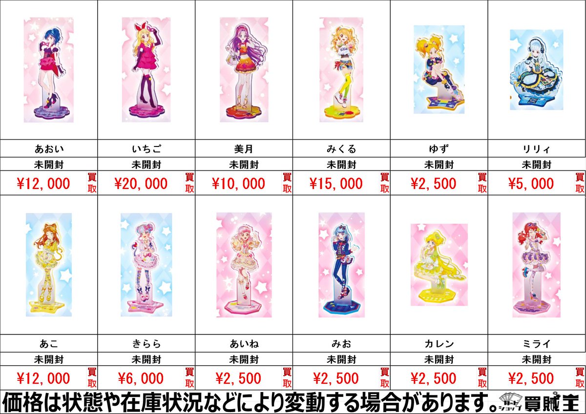 ☆買取情報☆ オールアイカツ ! アクリルラバスタコレクション☆ 第一