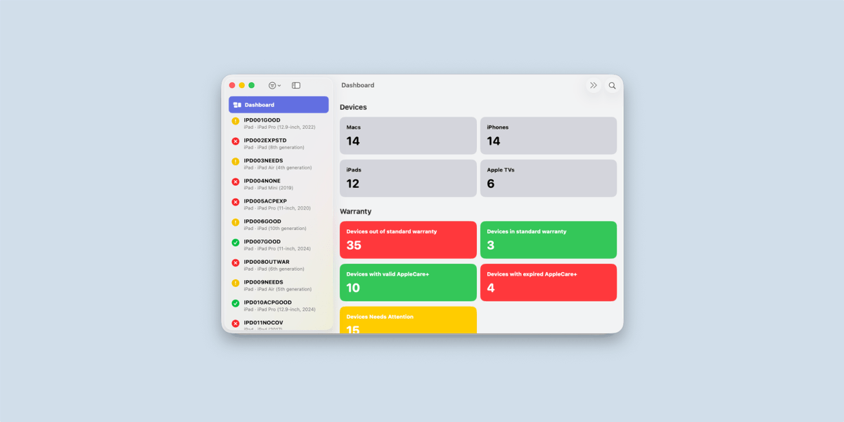 AppleX4_'s tweet image. Apple abre APIs y, mira tú por dónde, empiezan a pasar cosas útiles de verdad.
ABM Warranty convierte los datos ocultos de Apple Business Manager en algo claro y accionable para IT.
¿Es este el Apple “enterprise-friendly” que llevaban años pidiendo? 🤔 #AppleIT #AppleBusiness