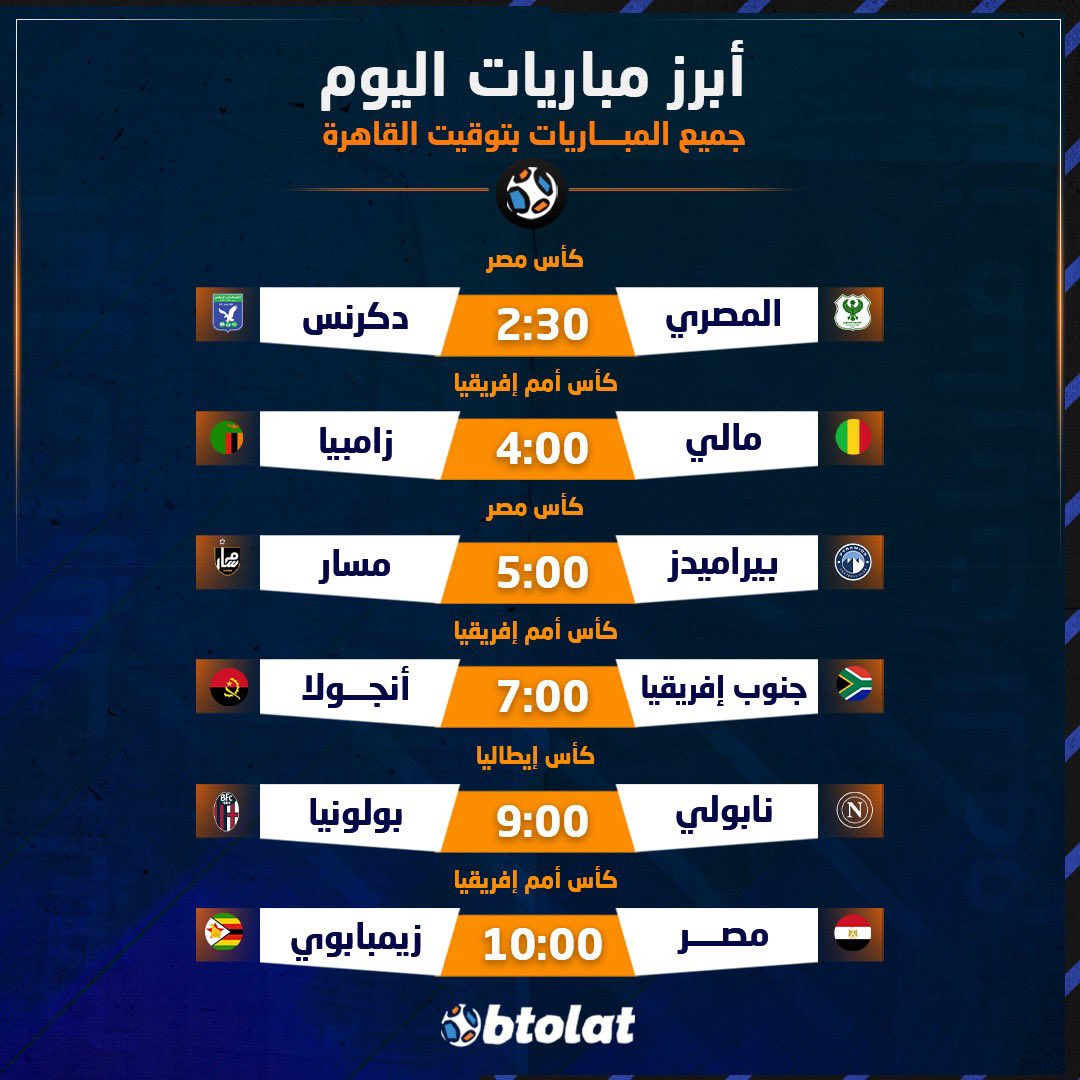 أبرز مباريات اليوم - لا صوت يعلو فوق صوت مباراة منتخب مصر أمام زيمبابوي في أمم إفريقيا 