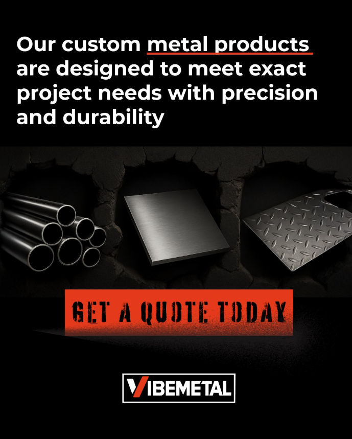 VibeMetalSupply's tweet image. Precision, Strength &amp;amp; Reliability!
From sheets to custom cuts, our metal products are built to match your project’s exact needs with durability that lasts.

Ready to start?
Get your Quote Today!
📞 (888) 528 8415 | 🌐 sales@vibemetal.com

#VibeMetal #SteelSupply #MetalExperts