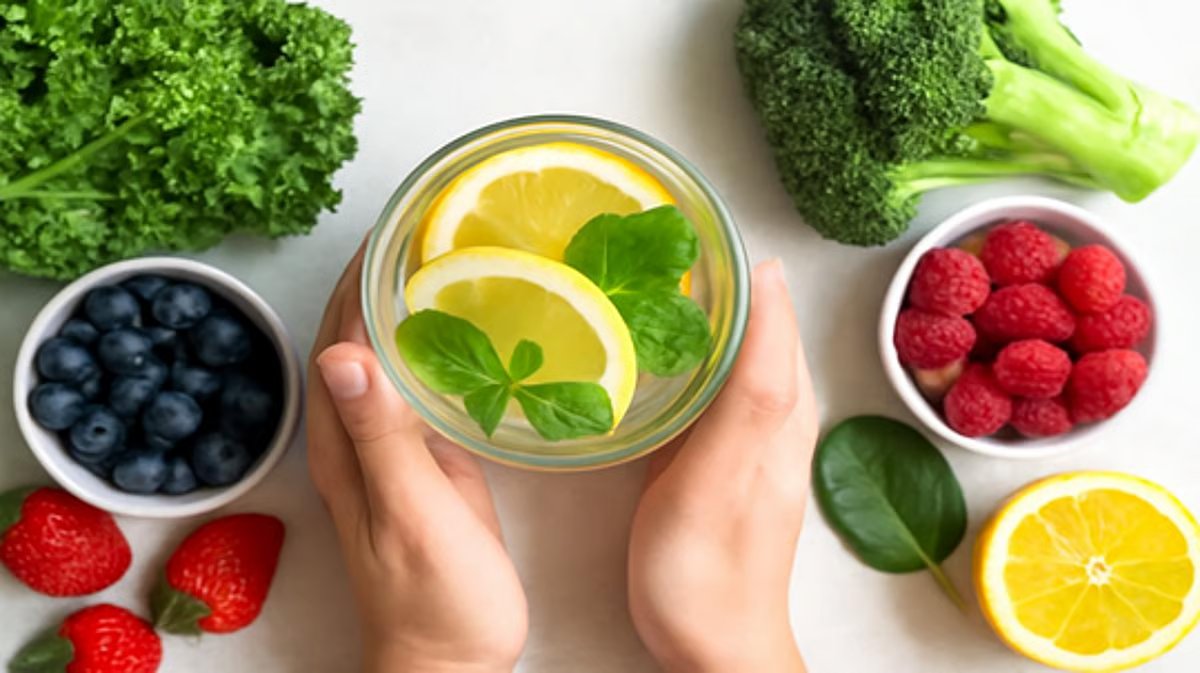 ماءٌ وأليافٌ ونومٌ.. وصفة سحرية لإزالة السموم من الجسم. الماء أساسي لدعم الكلى وطرد الفضلات. ألياف الشوفان، الخضروات الورقية والحمضيات تحسن الهضم. عصائر طبيعية مثل الكرفس مع الأناناس والكركديه مع الفراولة تنشط الجسم. يوم أسبوعي للطعام الطازج + نوم كافٍ + نشاط معتدل لتعزيز التوازن الداخلي 