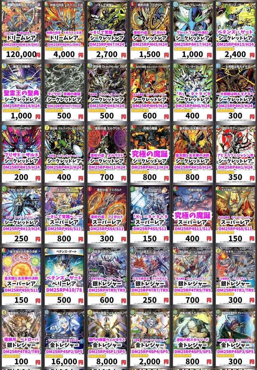 🐉デュエマ買取情報🐉 新弾✨ 王道W 第4弾 終淵 ～ シークレット）剣轟