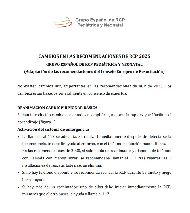gercppyn's tweet image. En este documento resumimos los cambios en las Recomendaciones de RCP 2025, una adaptación de las recomendaciones del Consejo Europeo de Resucitación
No existen cambios significativos y están basados generalmente en consenso de expertos 
El documento en  👉goo.su/FQuLl