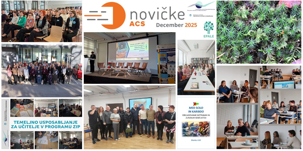 Decembrske e-Novičke ACS bodo navdušile tudi vas!
👉 enovicke.acs.si 🤩
🔎
#ACS2025 #izobraževanjeodraslih #vseživljenjskoučenje

#KnjižnicaACS #LahkoSi #SSU30let #Odkrivajmomočnarave #EPALE #CMEPIUS

<a href="/TVUslo/">TVU Slovenija</a>