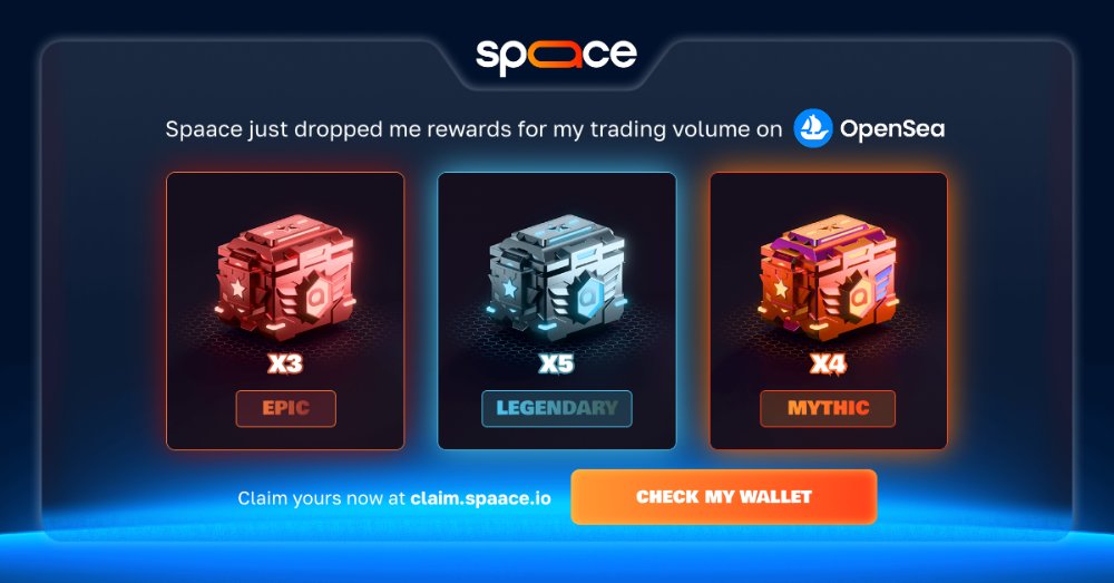 Turns out my <a href="/opensea/">OpenSea</a> farming wasn't for nothing.
<a href="/spaace_io/">Spaace 🟠</a> dropped me 12 Reward Chests.
Claiming them now.
claim.spaace.io/os?x
Read more here :
x.com/spaace_io/stat…