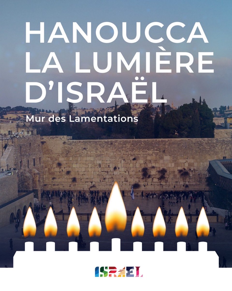 Les huit bougies sont allumées – un symbole d’espoir, de renouveau et du lien durable du peuple juif avec la Terre d’Israël. Depuis le Mur occidental : Joyeuse Hanoucca ! ✨