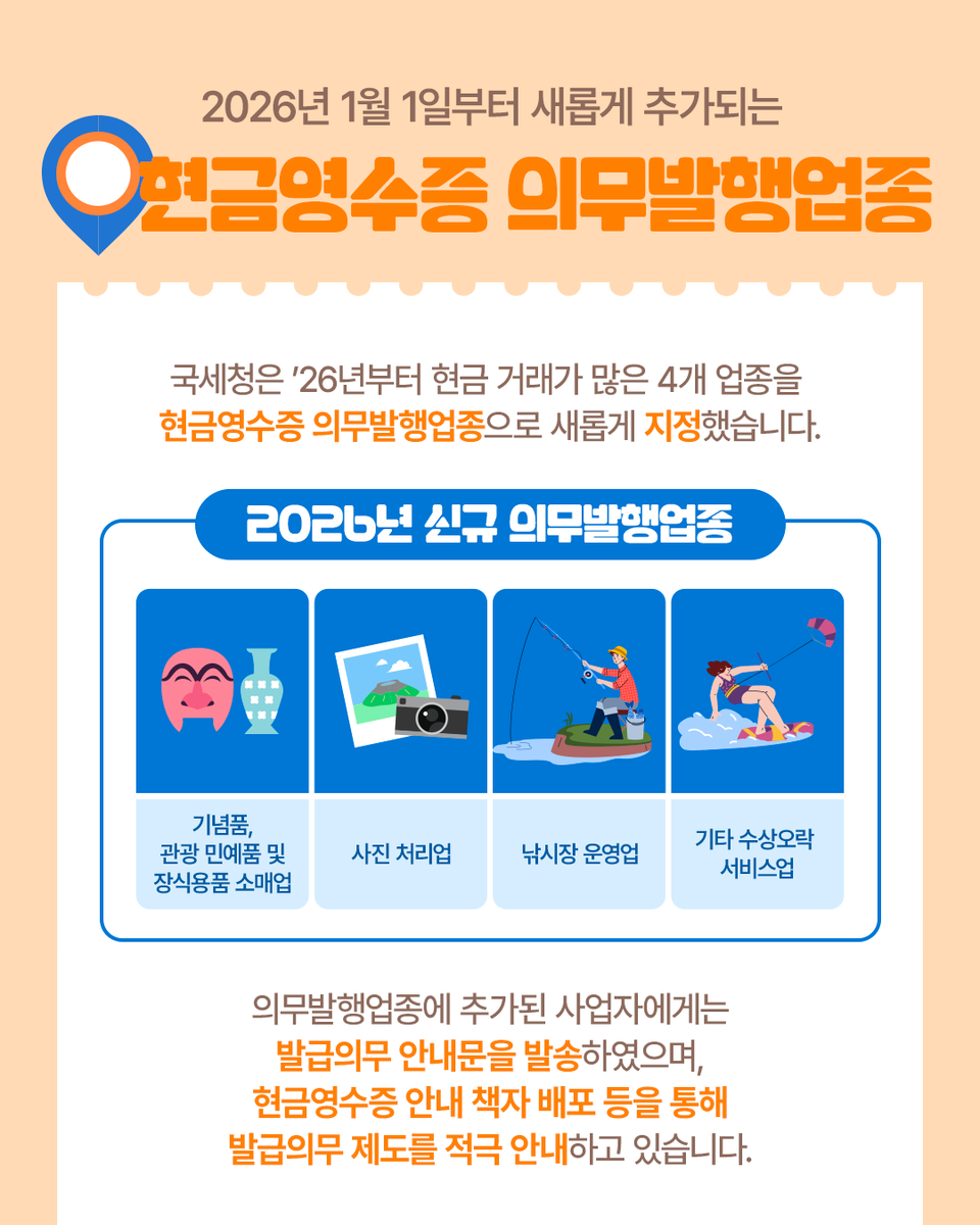 현금영수증 의무발행업종 안내