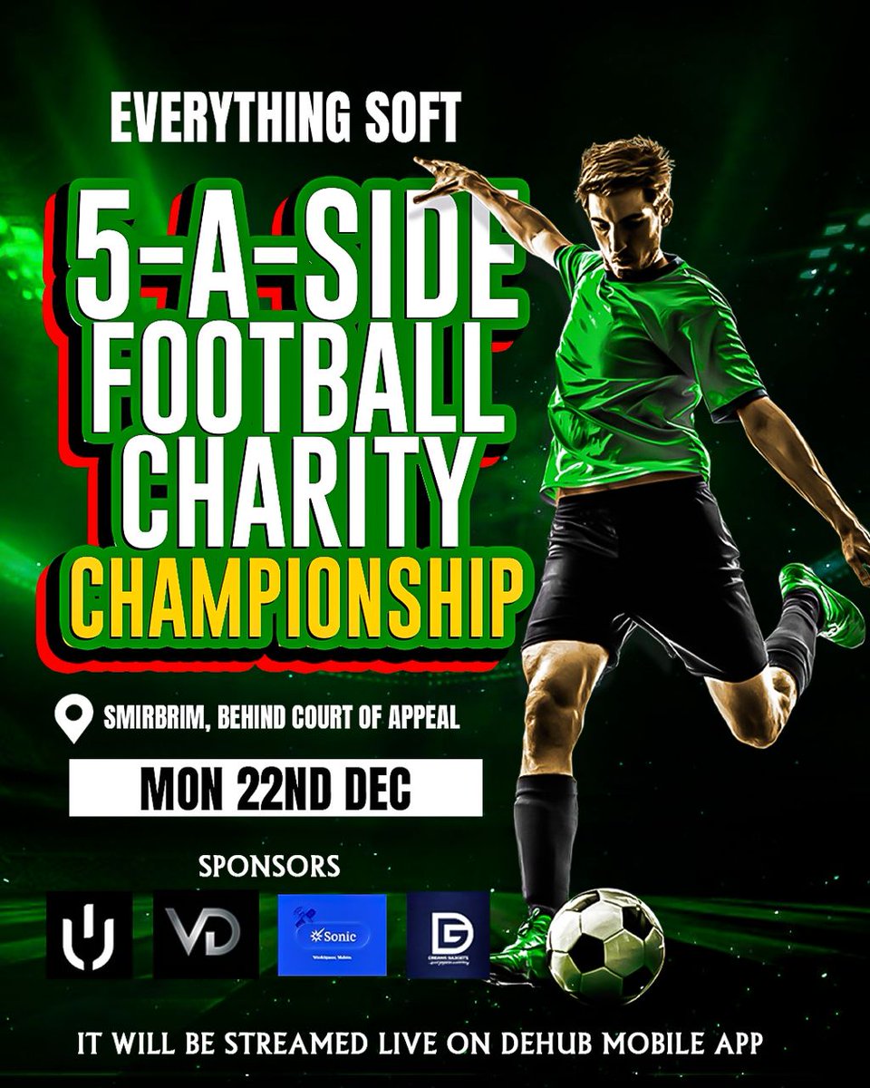 thanniFX's tweet photo. 'Everything Soft' Championship Kicks off today
we'll be streaming live on @dehub_official mobile app.
make sure you're there.
#decemberkickoff https://t.co/GU2UC61clE