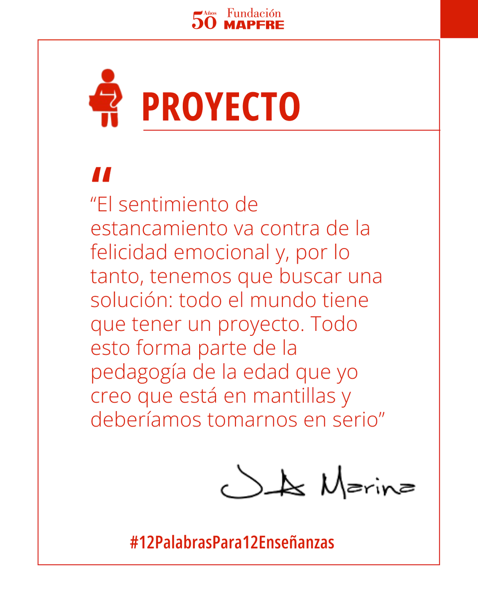 fmapfre's tweet image. 🚀 “Todo el mundo tiene que tener un proyecto”. José Antonio Marina vincula el bienestar emocional con la necesidad de seguir soñando, creando y creciendo. #Aegeingnomics #12PalabrasPara12Enseñanzas