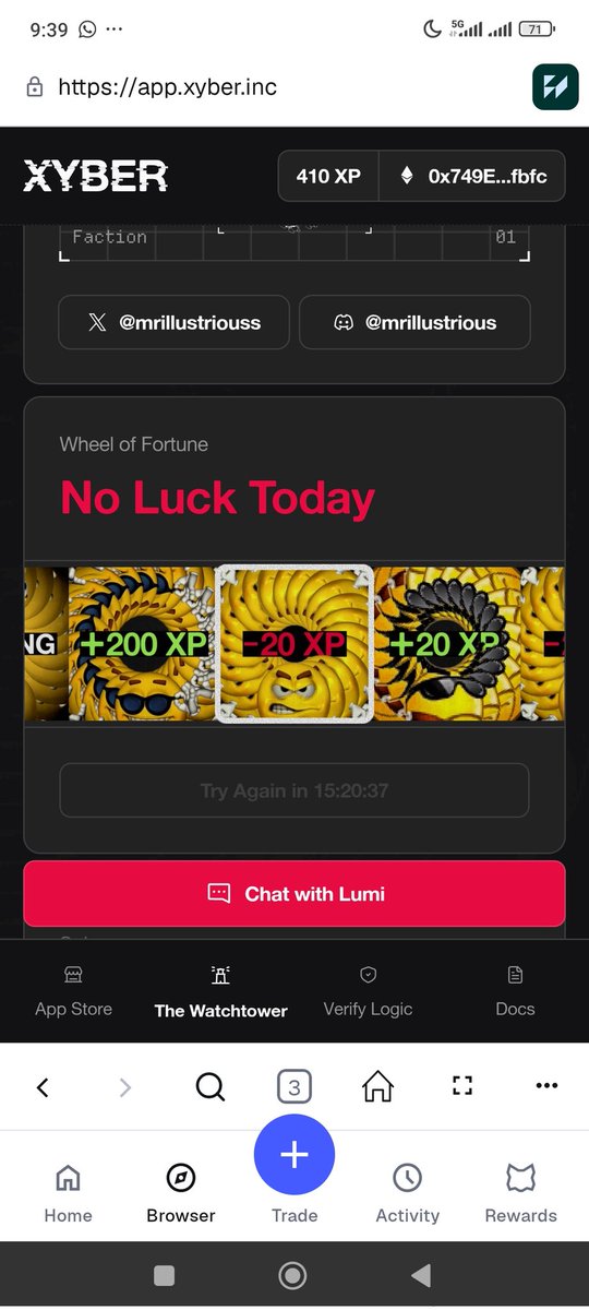GM CT 

I was unlucky today on <a href="/Xyberinc/">Xyber</a>  Watchtower. 

I was able to complete some other tasks which has helped increase my XP

Completing all the quests and spinning everyday can get you pretty far.