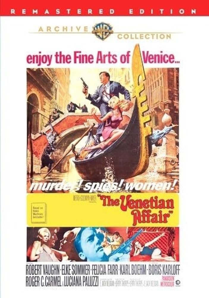 FrankMalfitano's tweet photo. FILM OF THE DAY: Though this pretty good #Venice shot 1967 #spy 🎞️ was made while #RobertVaughn 🌟 in THE MAN FROM U.N.C.L.E📺 it’s unrelated, here he plays an alcoholic ex #CIA man turned✍🏻who’s brought back to help solve international incident #BorisKarloff #EdAsner #ElkeSommer https://t.co/4IGlLVslOm