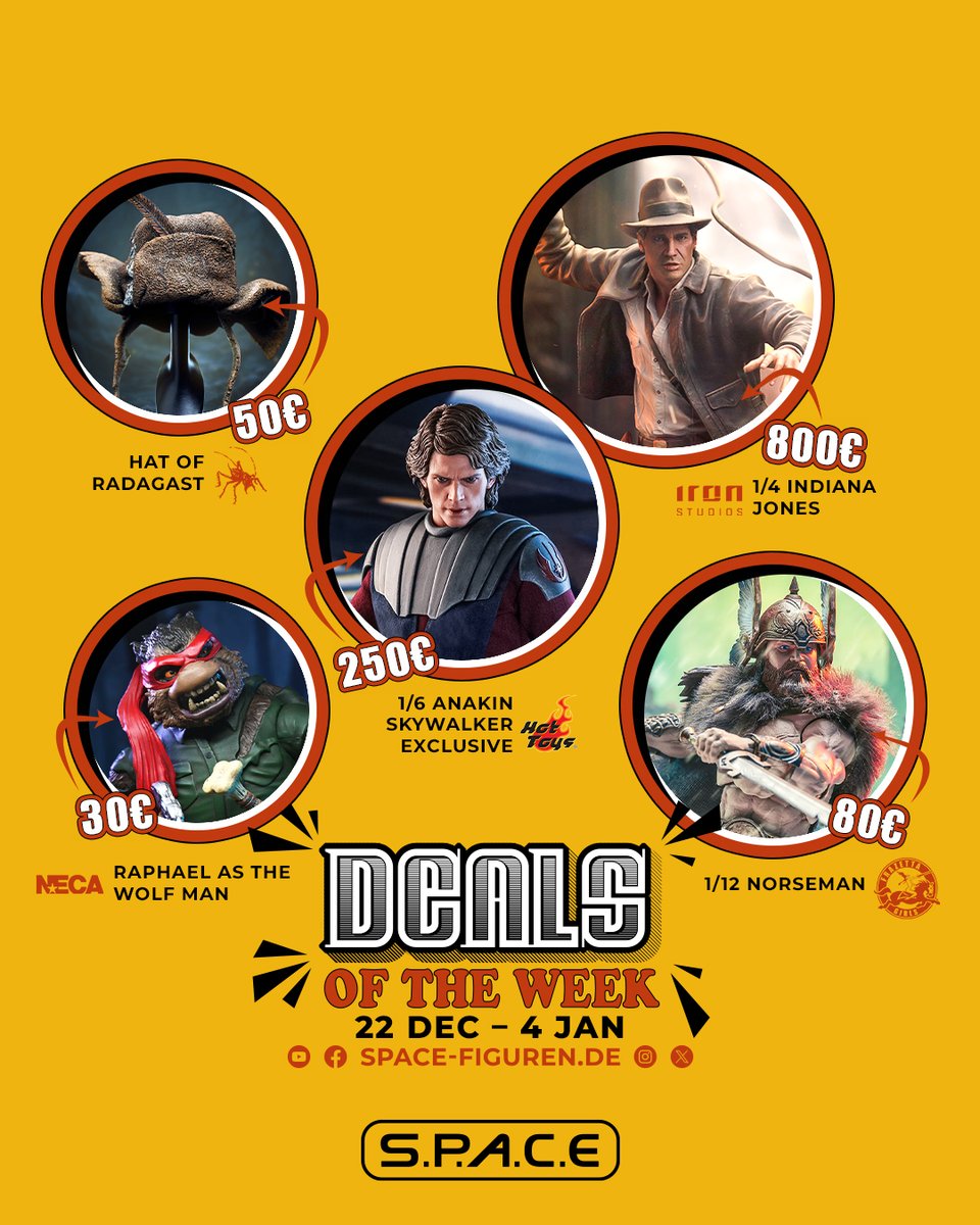 Wir gehen über die Feiertage etwas vom Gas. 😇
Diese 5 großartigen Collectibles sind diesmal keine neuen ⚡️ DEALS OF THE WEEK ⚡️, sondern unsere Deals of the Next 2 Weeks!
Ihr habt bis zum 4. Januar Zeit zuzuschlagen – aber nur, solange der Vorrat reicht.
bit.ly/spacedeals