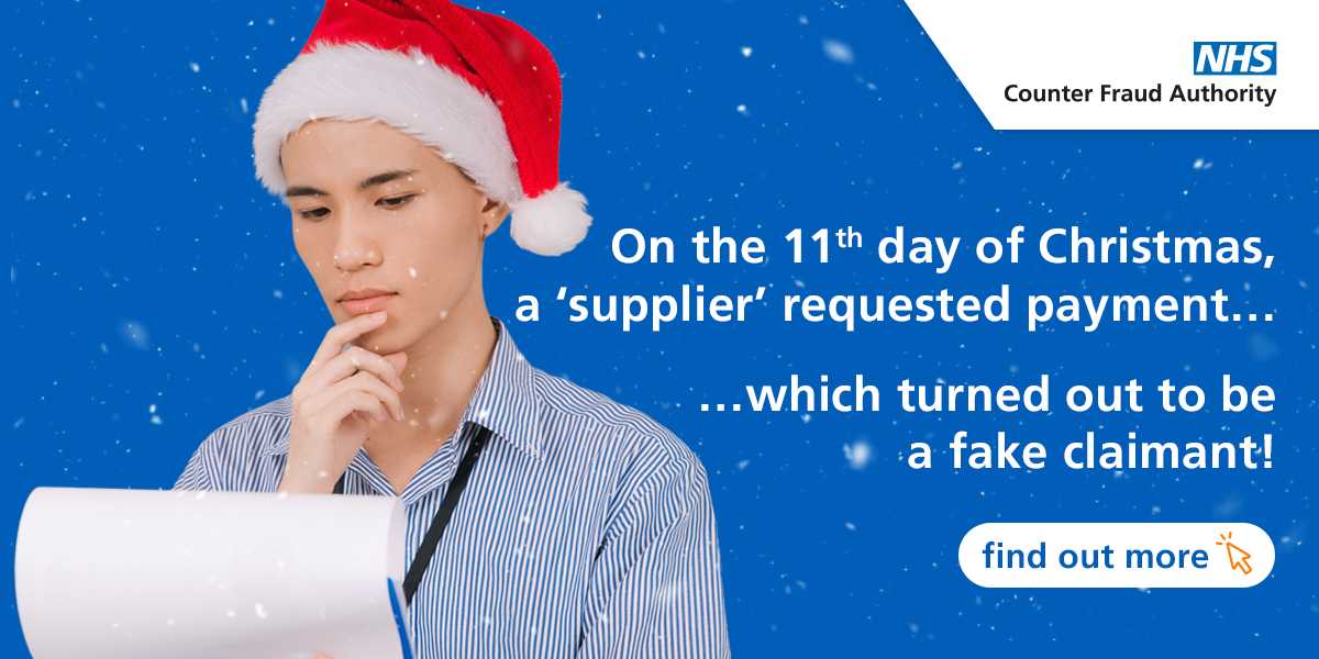 NHSCFA's tweet photo. Cyber threats are becoming a more prominent form of fraud in the NHS. Familiarise yourself with our guidance on payment diversion fraud to protect against cyber attacks: 

👉 https://t.co/ETPt3Gl0U5 

#FestiveFrauds #NHSCFA #12FraudsOfChristmas https://t.co/Er8ZUlZkfo