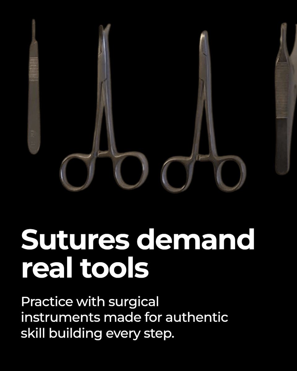 MySuture's tweet image. Every medical student needs a suture kit. Master suturing with hands-on practice using real surgical instruments and layered pads designed by surgeons. Build confidence for your placements. Start practising today with MySuture™.