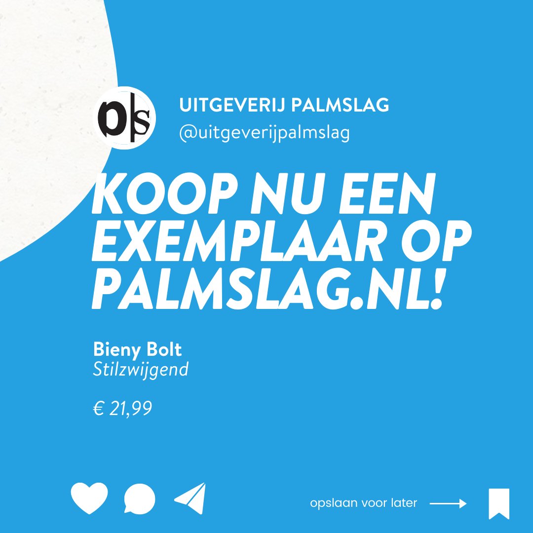 VANDAAG VERSCHIJNT: ‘Stilzwijgend’ van Bieny Bolt ✨

‘Stilzwijgend’ gaat over vier oudtantes en een oma, geboren tussen 1900 en 1910. Flarden van hun levens – veel is waar en de rest is verzonnen.

📚 👉 Pre-order jouw exemplaar nu via palmslag.nl/boeken/stilzwi…