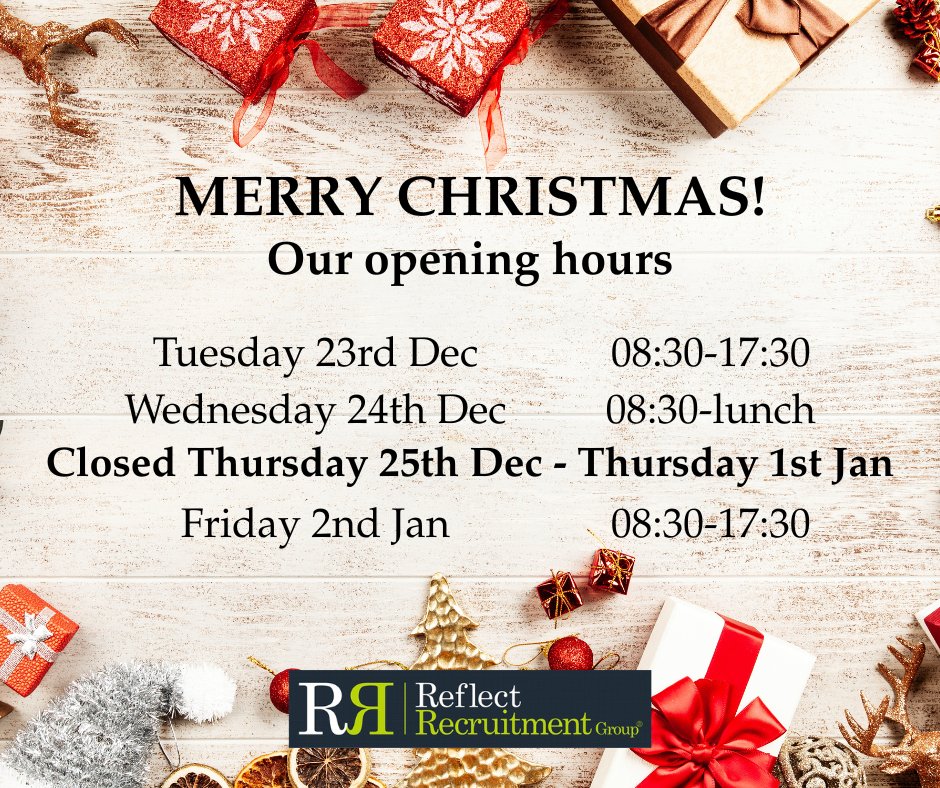 It's officially Christmas week! Please see our Office Opening hours over the festive period!
