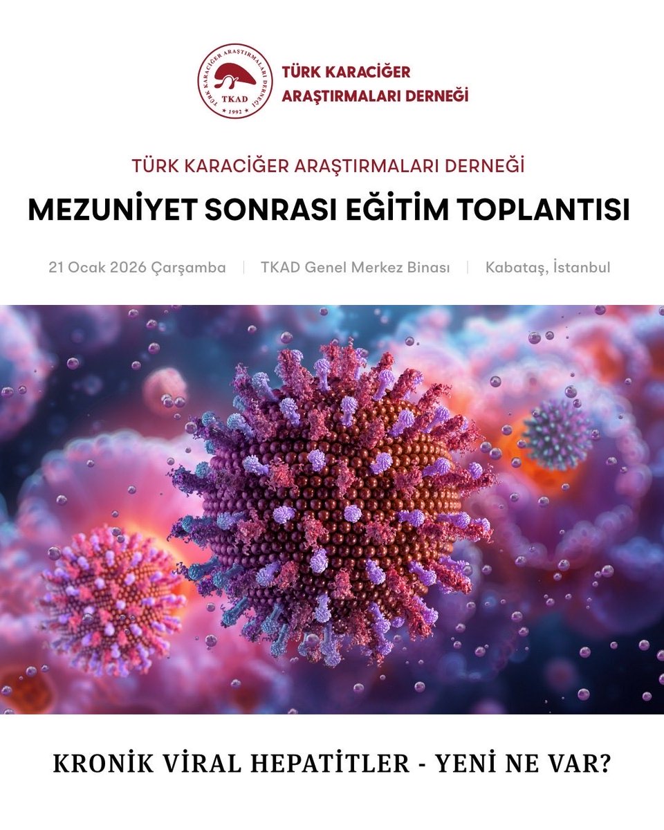 tkadorg's tweet image. Mezuniyet Sonrası Eğitim Toplantısı: Kronik Viral Hepatitler – Yeni Ne Var? 🩺

Türk Karaciğer Araştırmaları Derneği olarak düzenlediğimiz bu eğitim toplantısında, viral hepatitler alanındaki en güncel gelişmeleri ve tedavi yöntemlerini derinlemesine inceliyoruz.