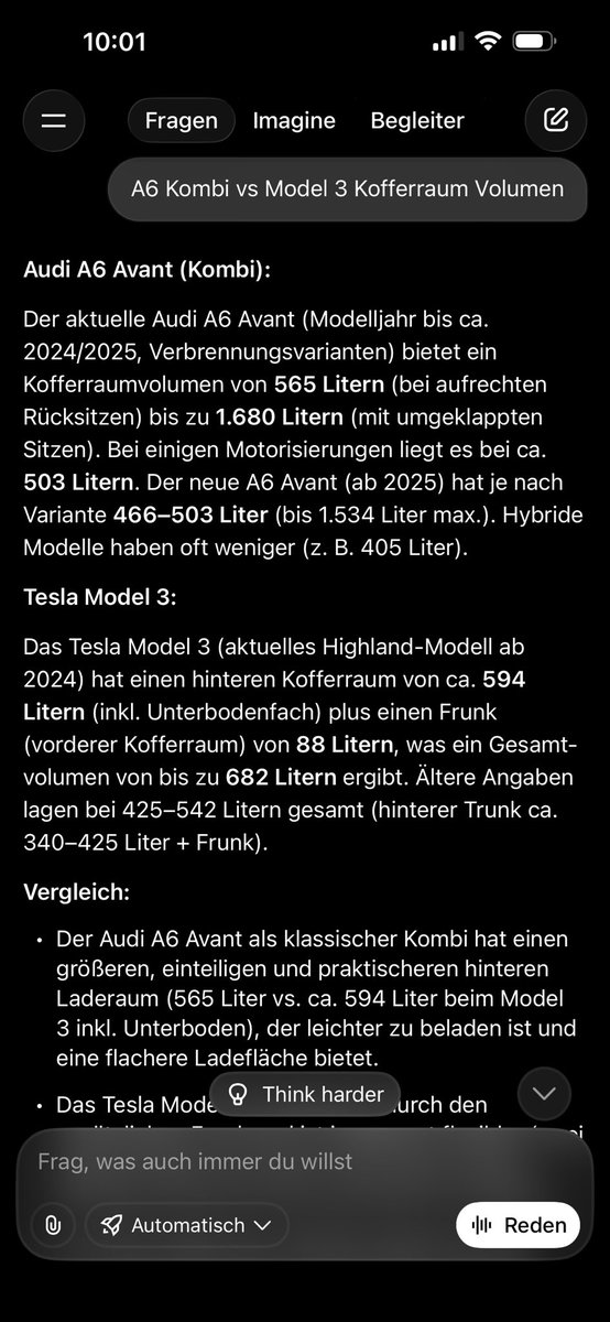 MrSnow76's tweet photo. @REFLACTtraining Ich fuhr vor meinem Model 3 Highland einen A6 Kombi. Der neue Kofferraum ist vergleichbar. Einzig die Heckabdeckung kann nicht abgenommen werden. Da ist das Model Y besser. Der A6 hat übrigens keinen Frunk! https://t.co/tjXnbpiZNv
