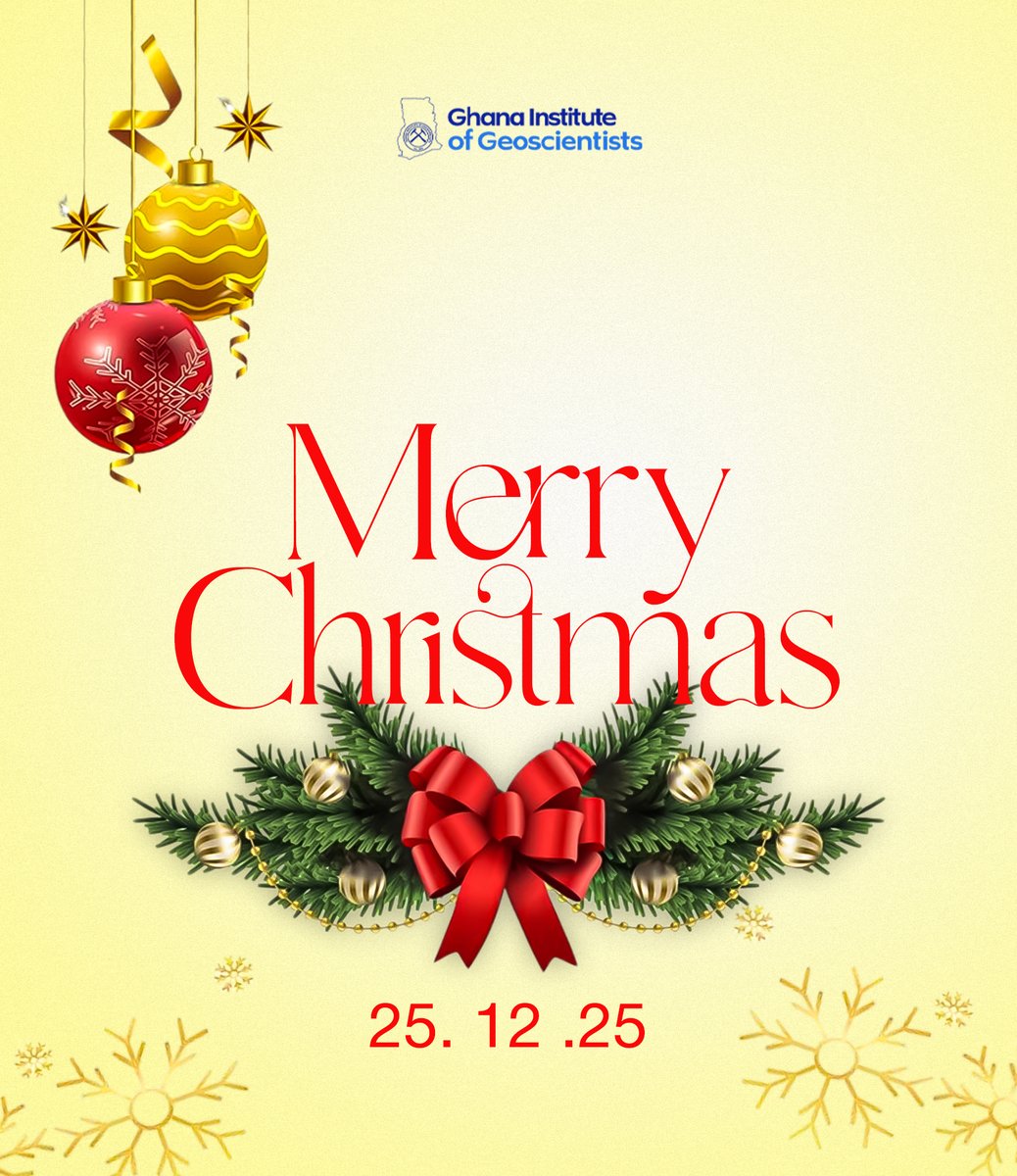 Merry Christmas from all of us at the Ghana Institute of Geoscientists! 🎄✨

As we celebrate this joyous day, we wish our members, partners, and the entire geoscience community a season filled with peace, love, and happiness

#GhanaInstituteOfGeoscientists
#GhIG #MerryChristmas