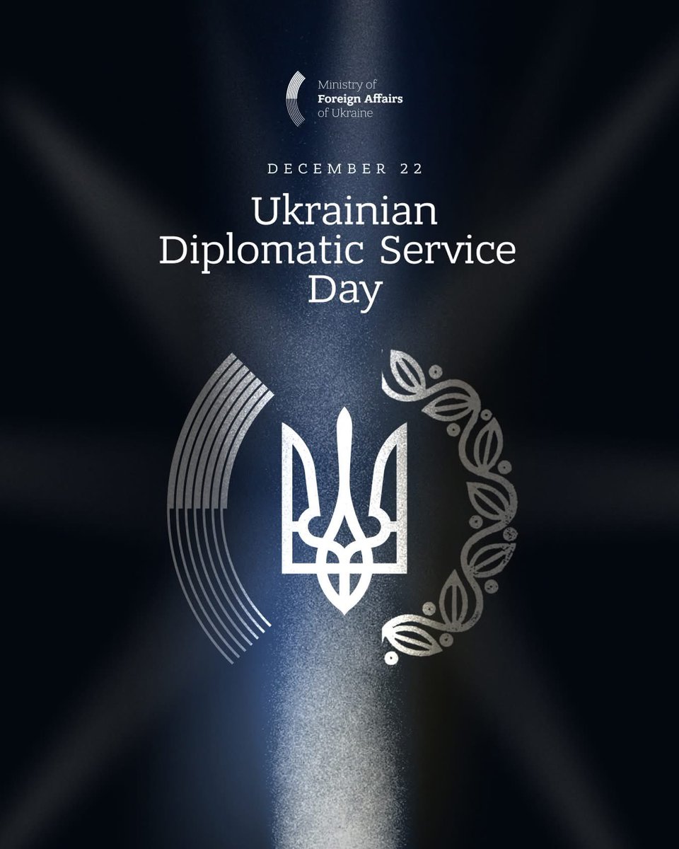 Today we mark Ukraine’s Diplomatic Service Day 🇺🇦
Honoring over a century of Ukrainian diplomacy defending freedom, amplifying Ukraine’s voice worldwide, and strengthening global support against aggression. Grateful to our diplomats and partners. Together to victory.